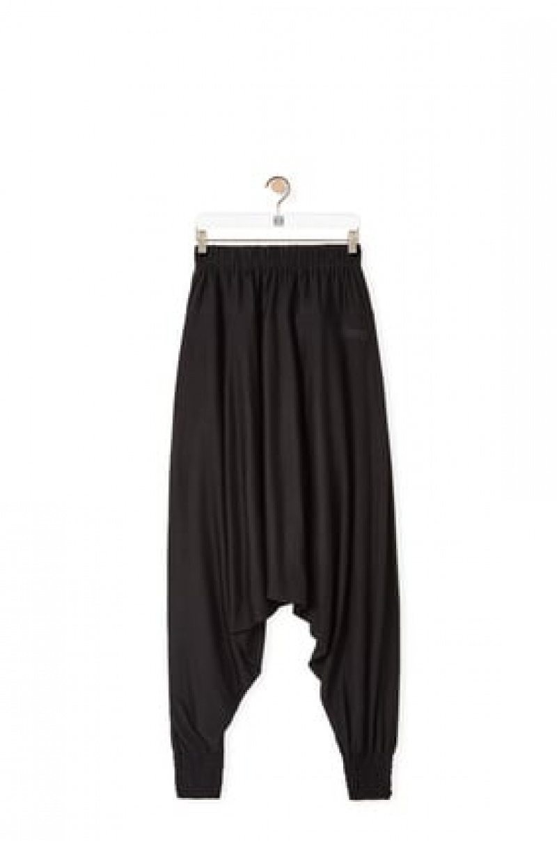 Pantalones Loewe Balloon trousers in wool Mujer Negras | 602OANYQX