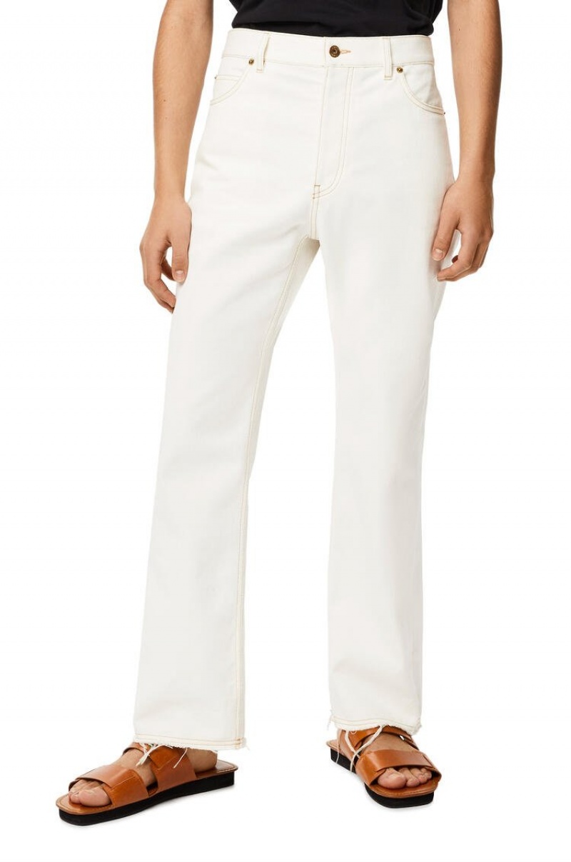 Pantalones Loewe Boot cut trousers in denim Hombre Blancas | 960BTROIF