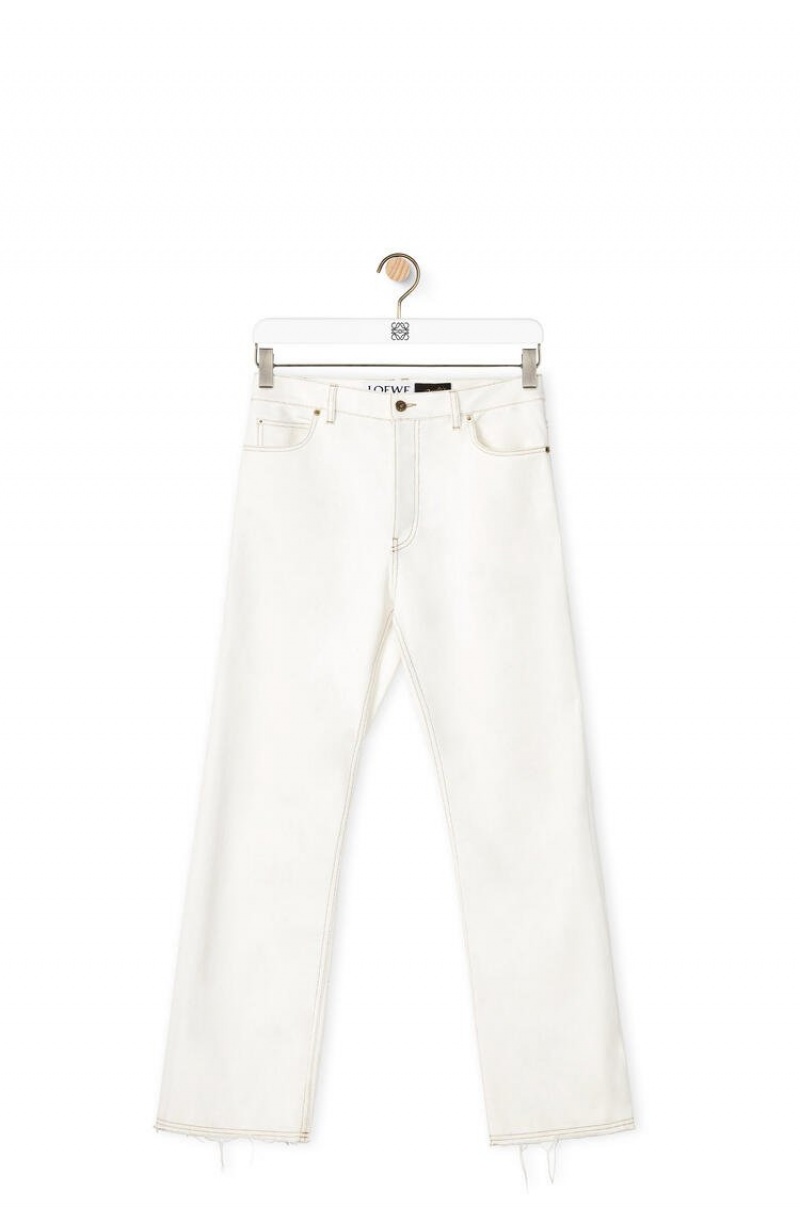 Pantalones Loewe Boot cut trousers in denim Hombre Blancas | 960BTROIF