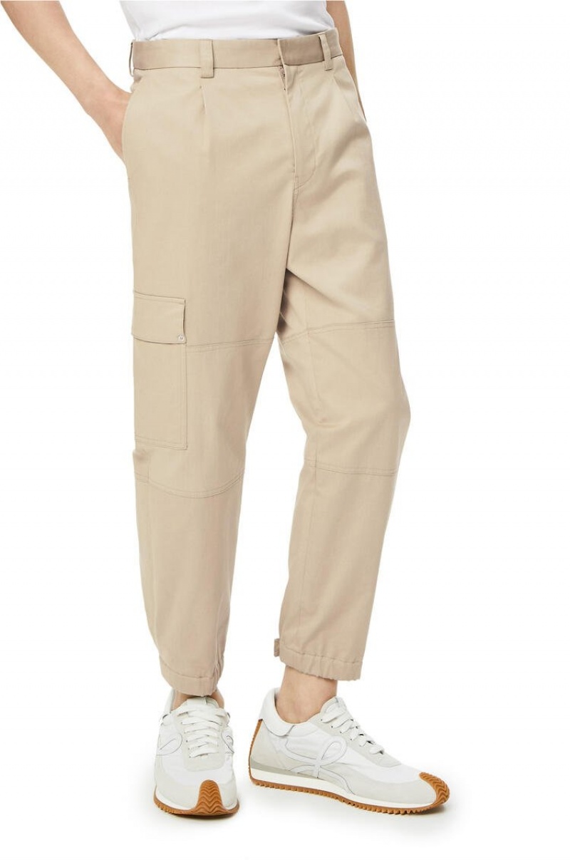 Pantalones Loewe Cargo trousers in cotton Hombre Gris | 285OMSVCF