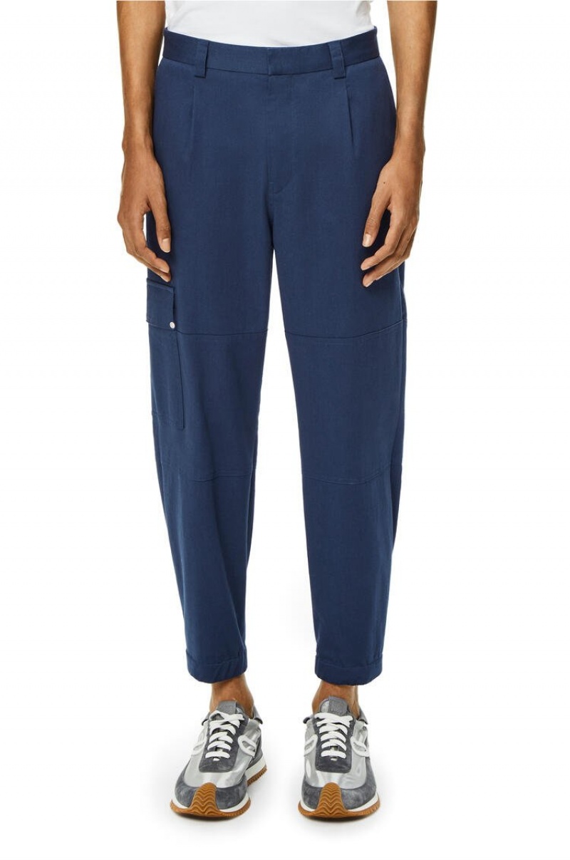 Pantalones Loewe Cargo trousers in cotton Hombre Petroleum | 604GEDYMW