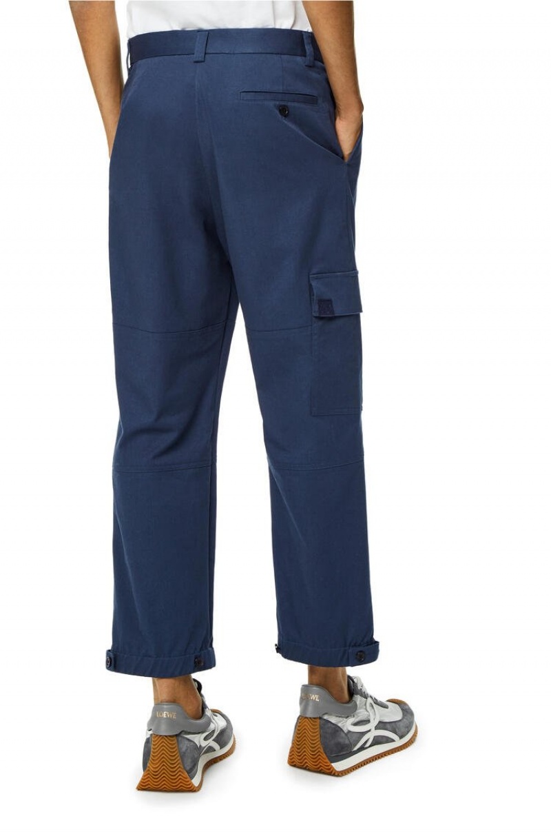 Pantalones Loewe Cargo trousers in cotton Hombre Petroleum | 604GEDYMW