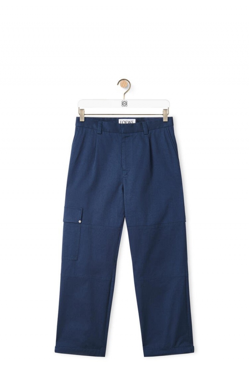 Pantalones Loewe Cargo trousers in cotton Hombre Petroleum | 604GEDYMW