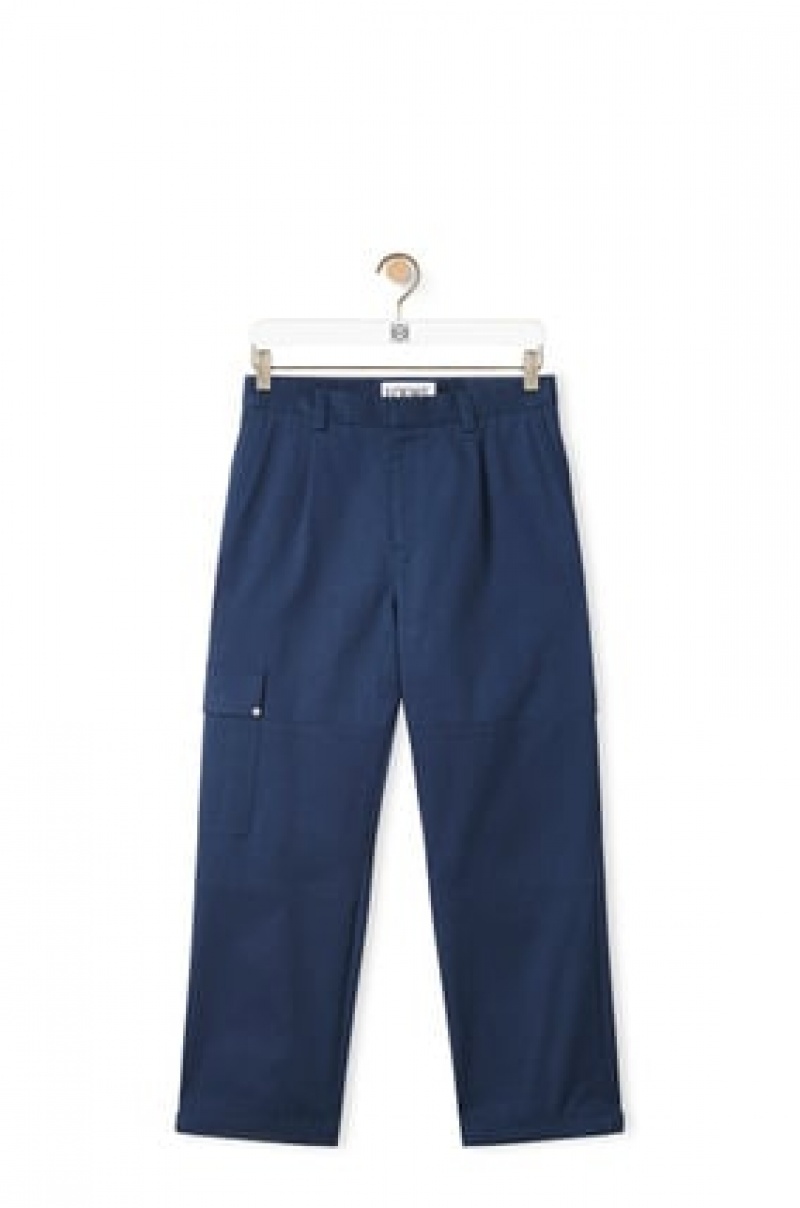 Pantalones Loewe Cargo trousers in cotton Hombre Petroleum | 604GEDYMW