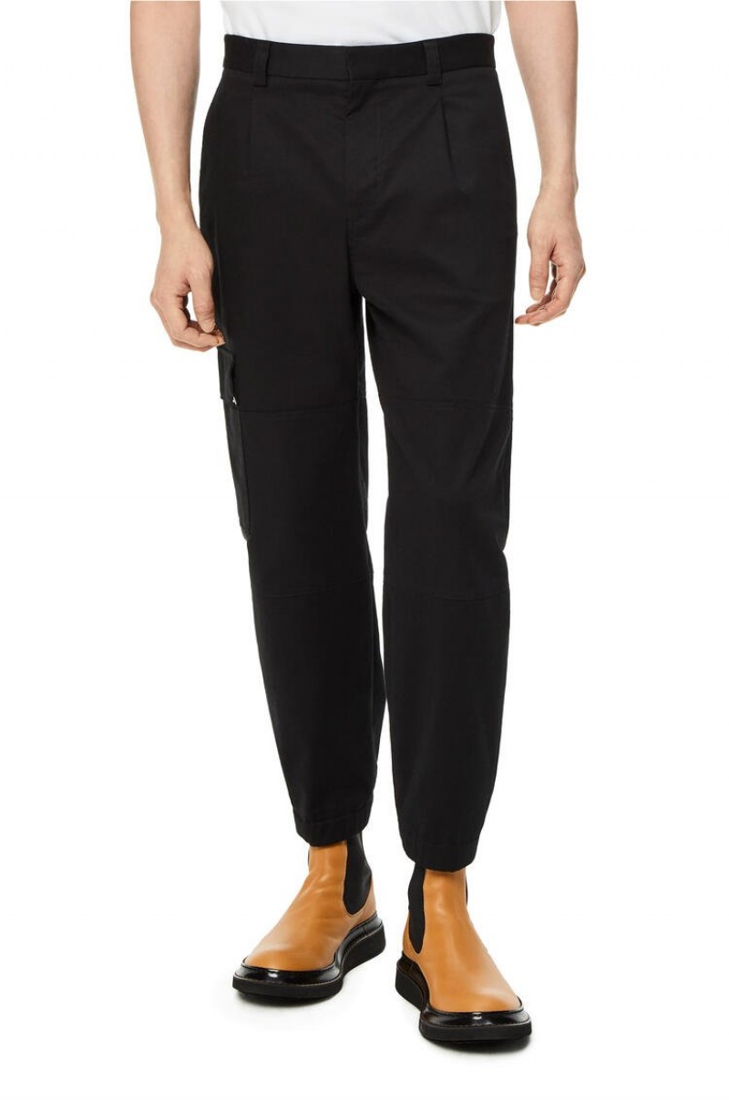 Pantalones Loewe Cargo trousers in cotton Hombre Negras | 801XRCPKM