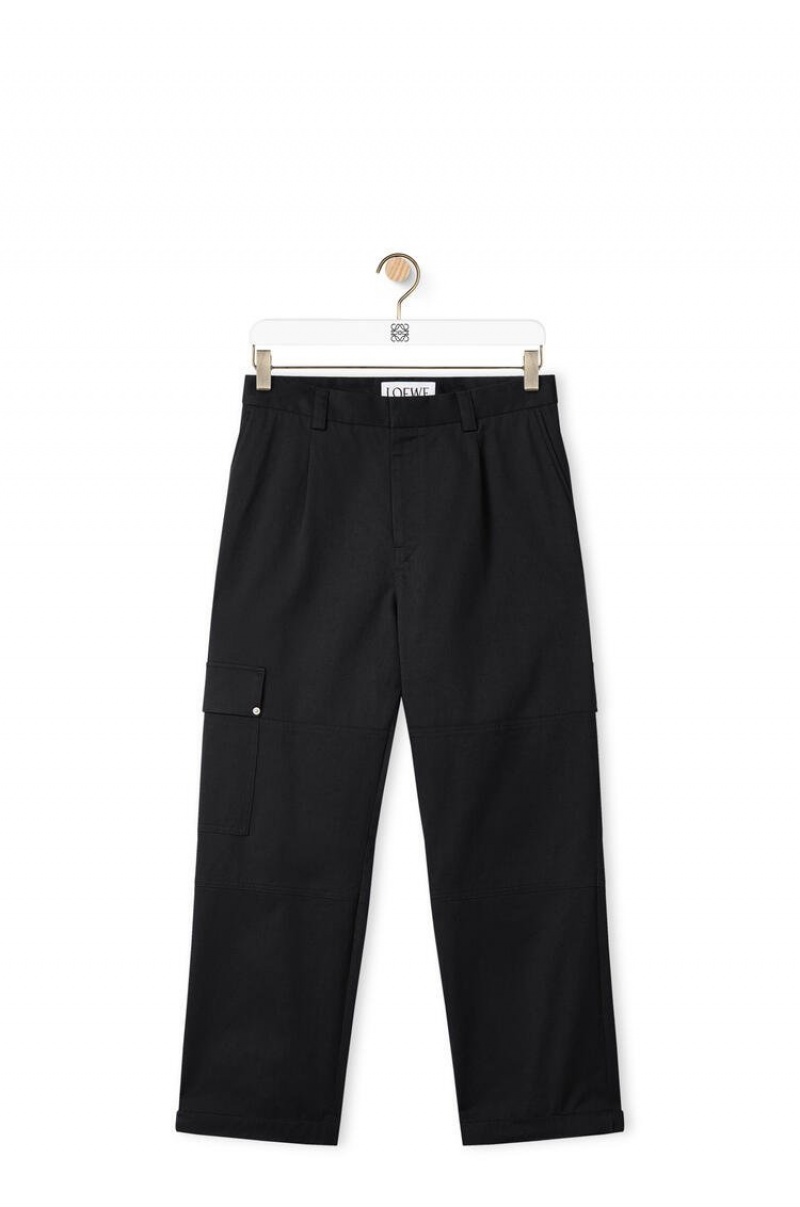 Pantalones Loewe Cargo trousers in cotton Hombre Negras | 801XRCPKM