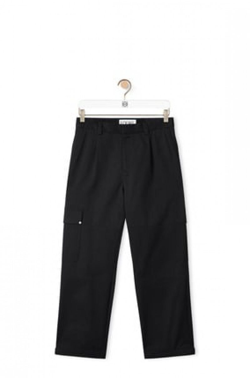 Pantalones Loewe Cargo trousers in cotton Hombre Negras | 801XRCPKM