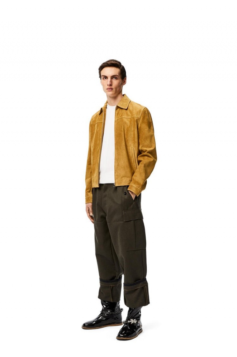 Pantalones Loewe Cargo trousers in wool Hombre Kaki Verde | 015MWQOEF