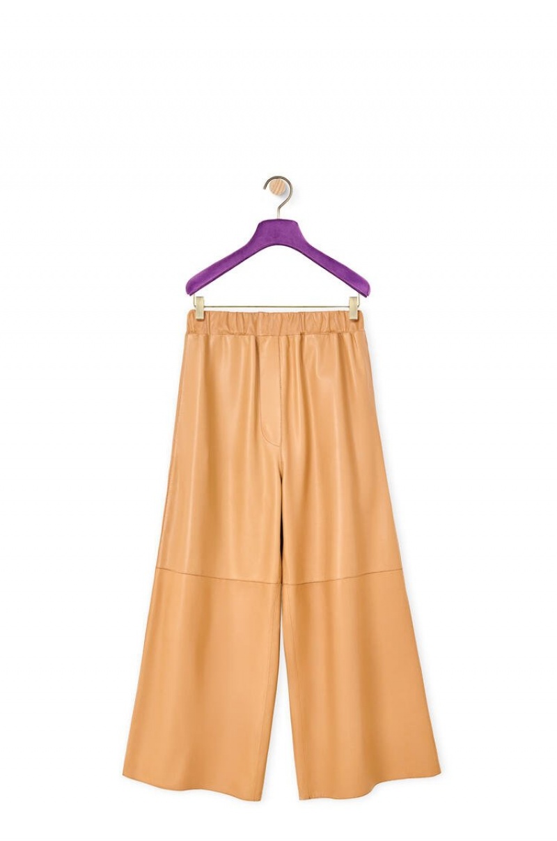 Pantalones Loewe Cropped elasticated trousers Mujer Butter | 098SWVMXZ