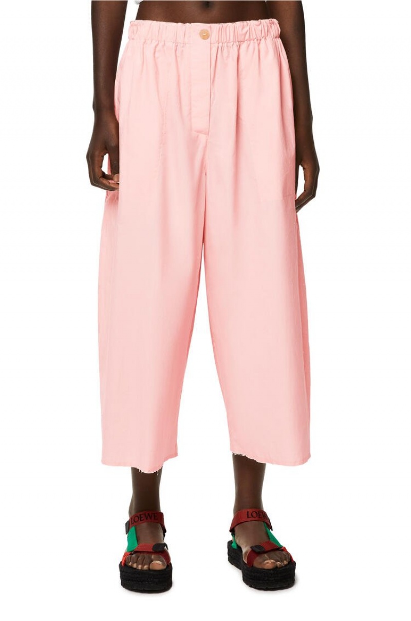 Pantalones Loewe Cropped trousers in cotton Mujer Dahlia | 162MXOYPF