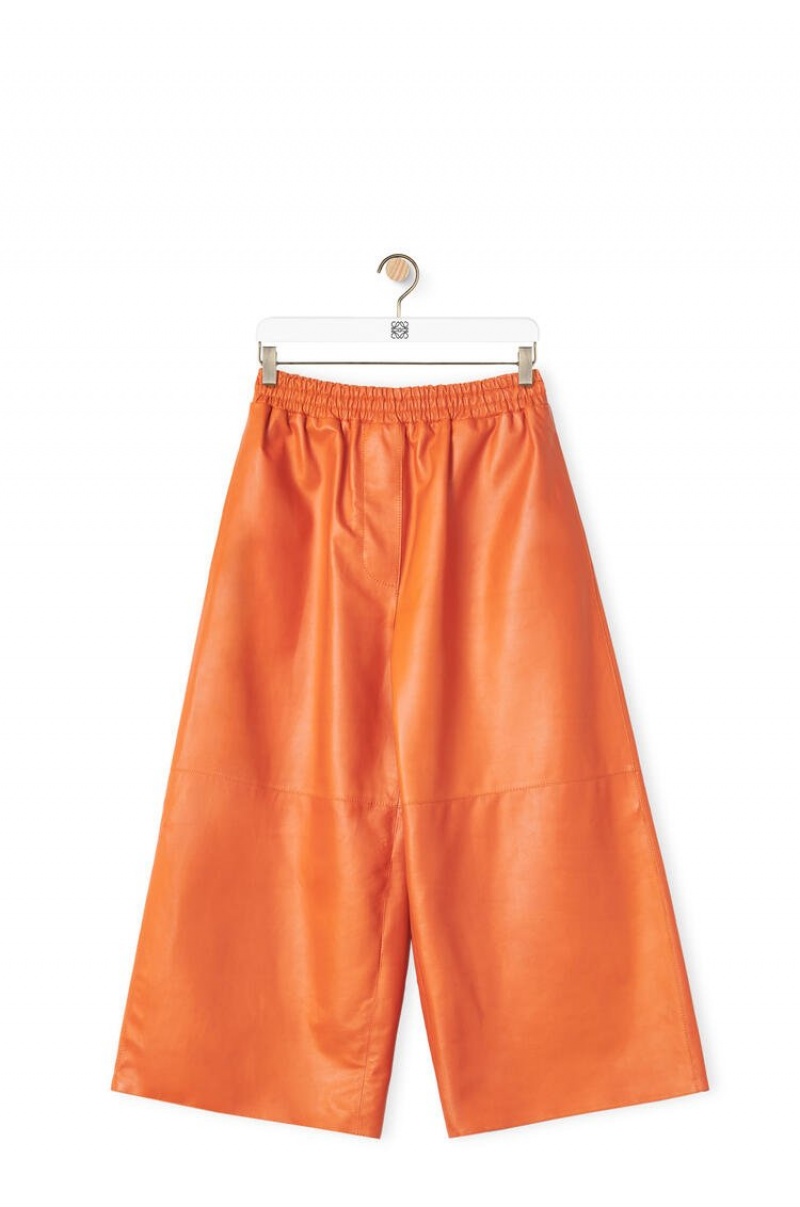 Pantalones Loewe Cropped trousers in nappa Mujer Naranjas | 106SDGNCQ