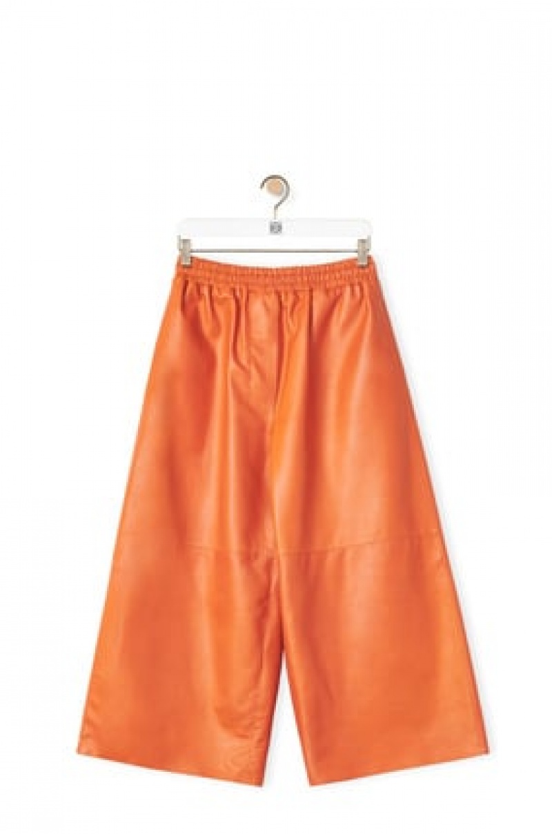 Pantalones Loewe Cropped trousers in nappa Mujer Naranjas | 106SDGNCQ