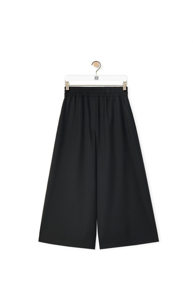 Pantalones Loewe Cropped trousers in wool Mujer Negras | 370OYTHWD