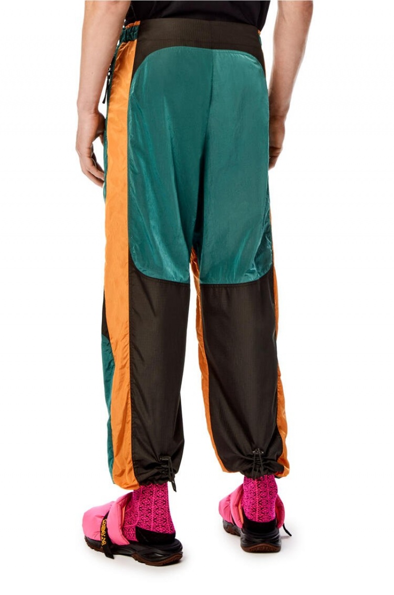 Pantalones Loewe Drawstring panel trousers Hombre Verde Naranjas | 263FHGTBR