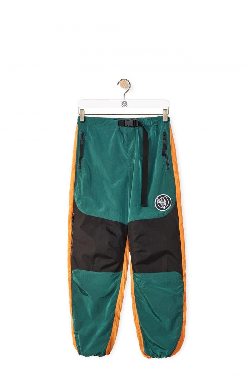 Pantalones Loewe Drawstring panel trousers Hombre Verde Naranjas | 263FHGTBR