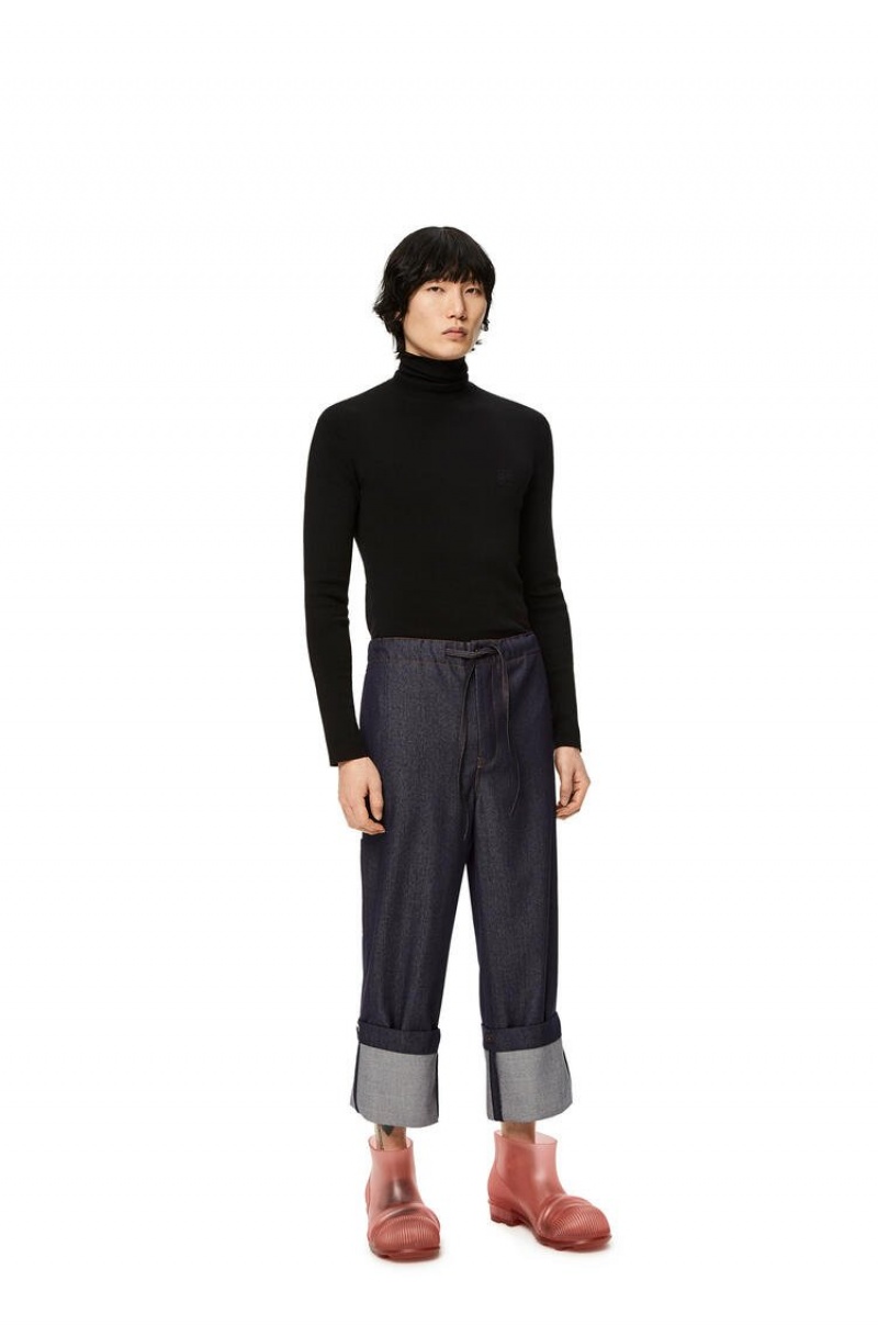 Pantalones Loewe Drawstring trousers in wool Hombre Azules | 986CVMYUQ