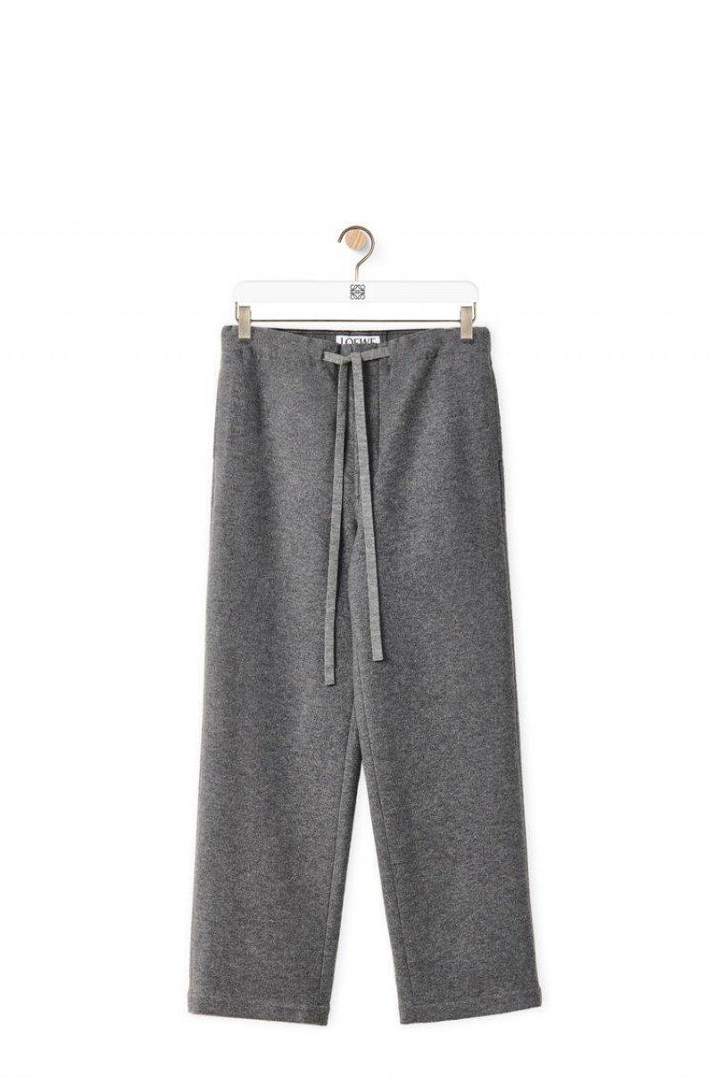 Pantalones Loewe Drawstring trousers in wool Hombre Soft Shark | 865BNSFWO