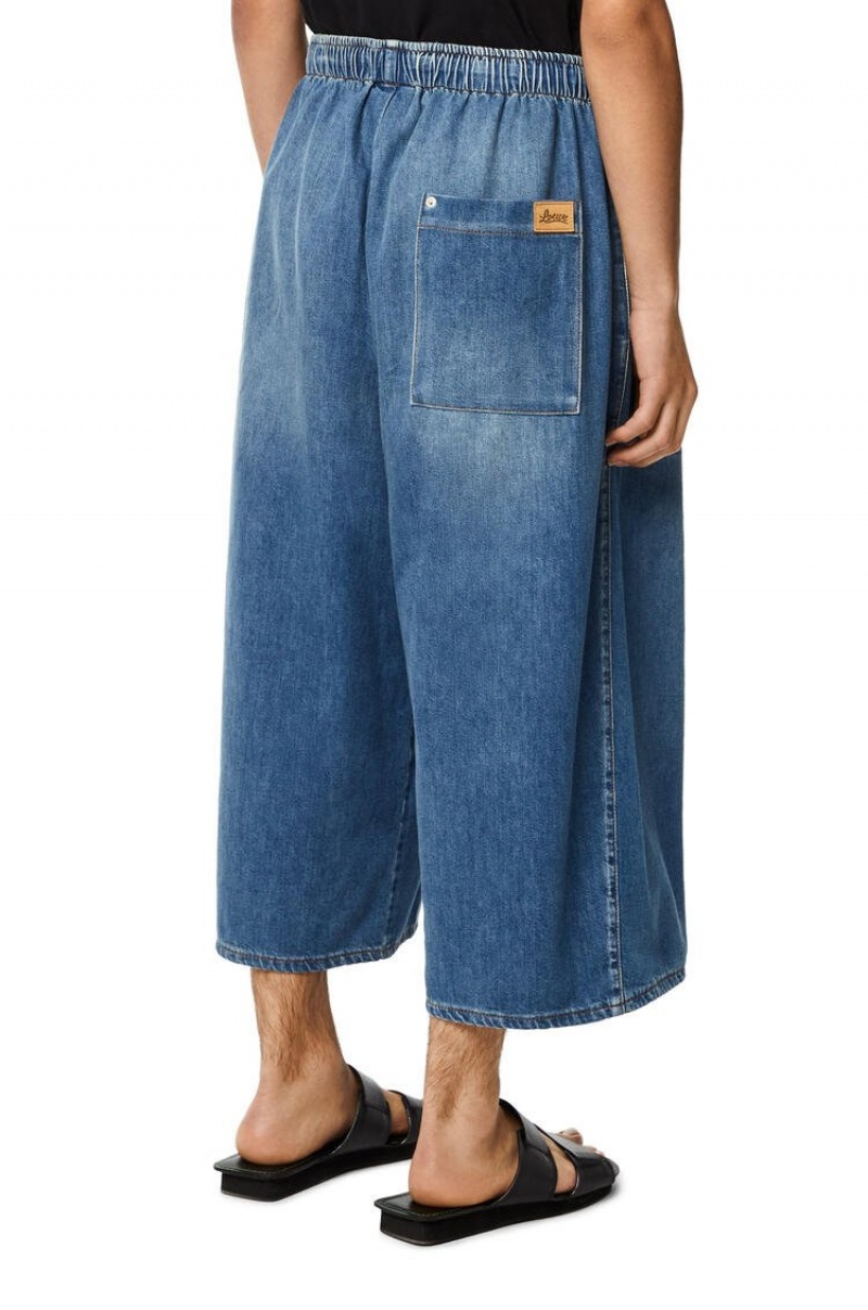 Pantalones Loewe Drawstring trousers in denim Hombre Azules | 356GWQLAK