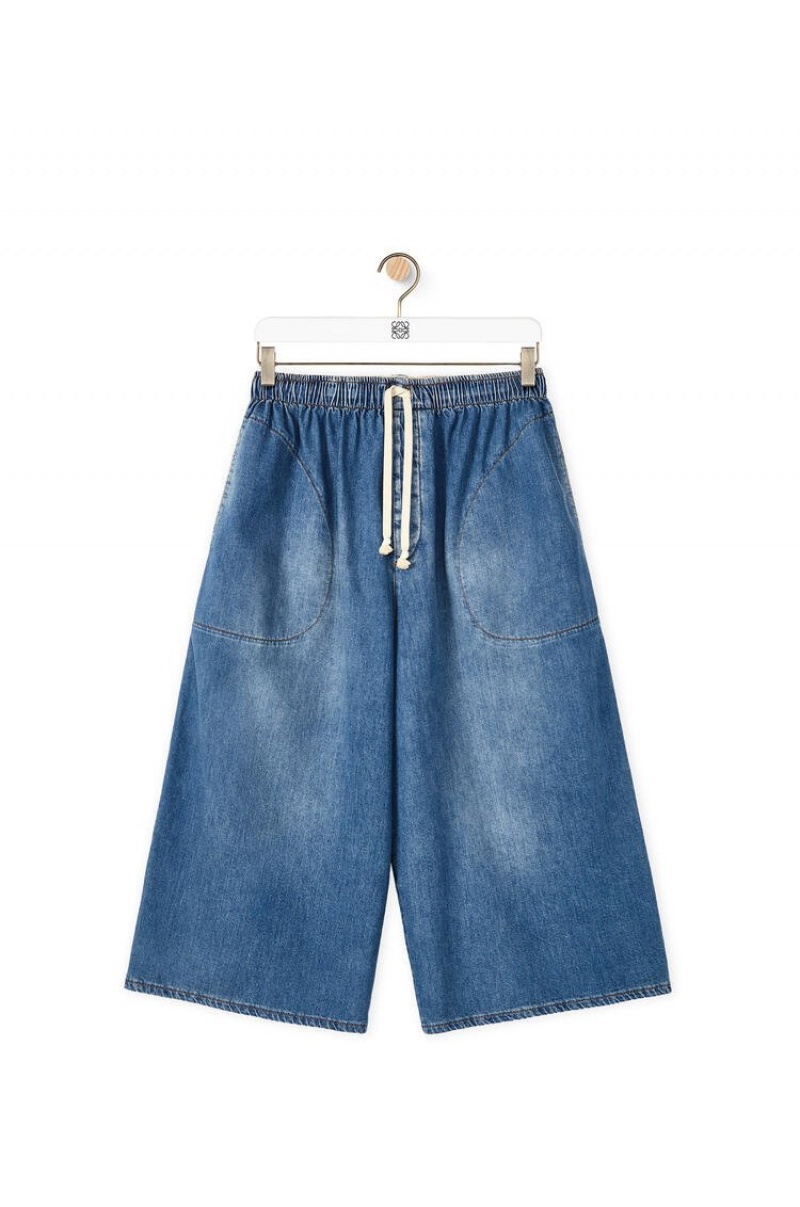 Pantalones Loewe Drawstring trousers in denim Hombre Azules | 356GWQLAK