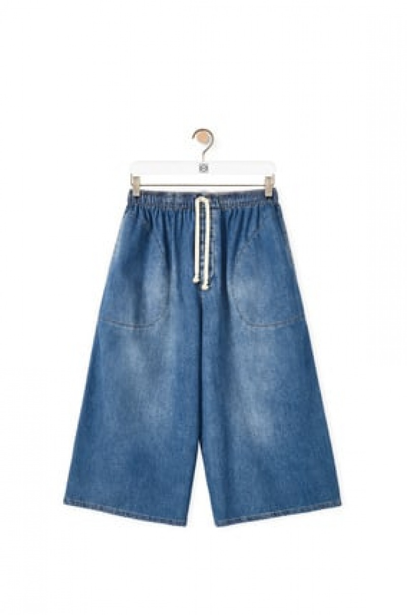 Pantalones Loewe Drawstring trousers in denim Hombre Azules | 356GWQLAK