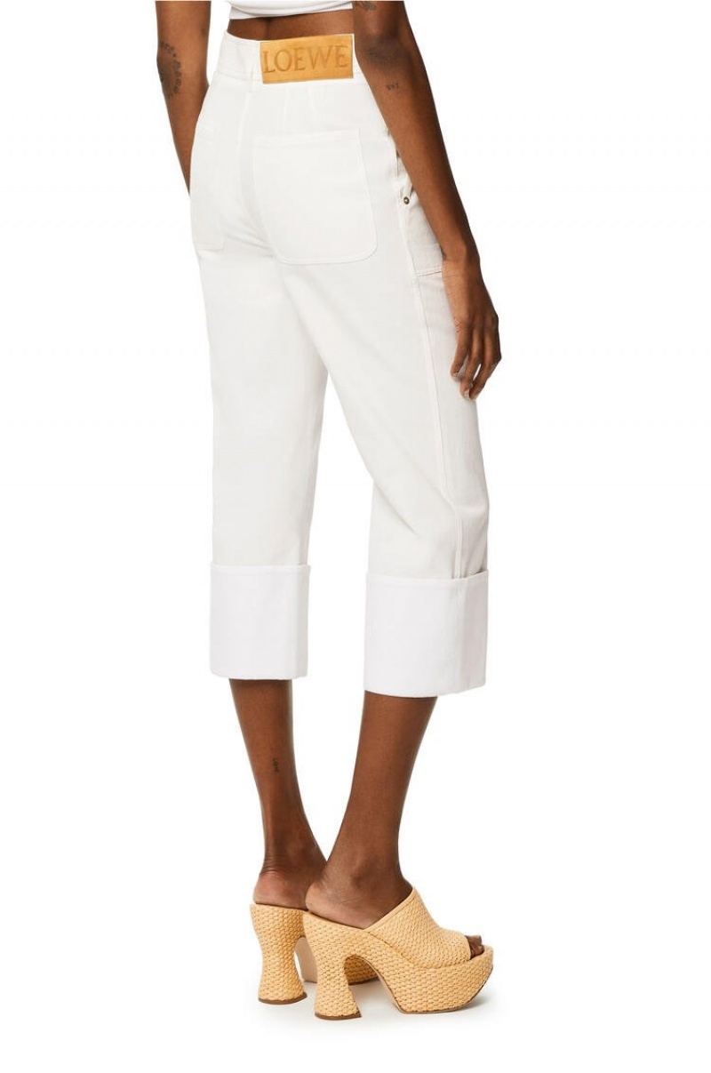 Pantalones Loewe Fisherman trousers in cotton Mujer Blancas | 960GLZTSN