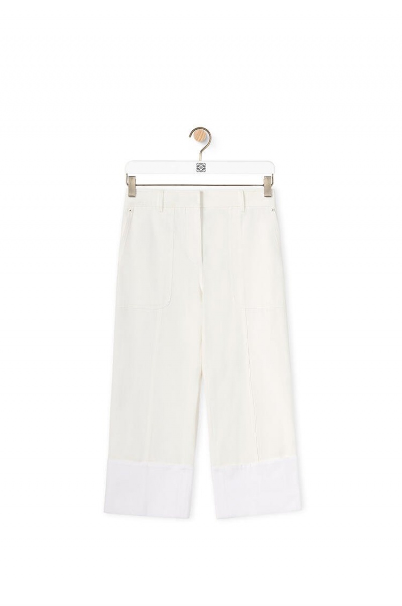 Pantalones Loewe Fisherman trousers in cotton Mujer Blancas | 960GLZTSN