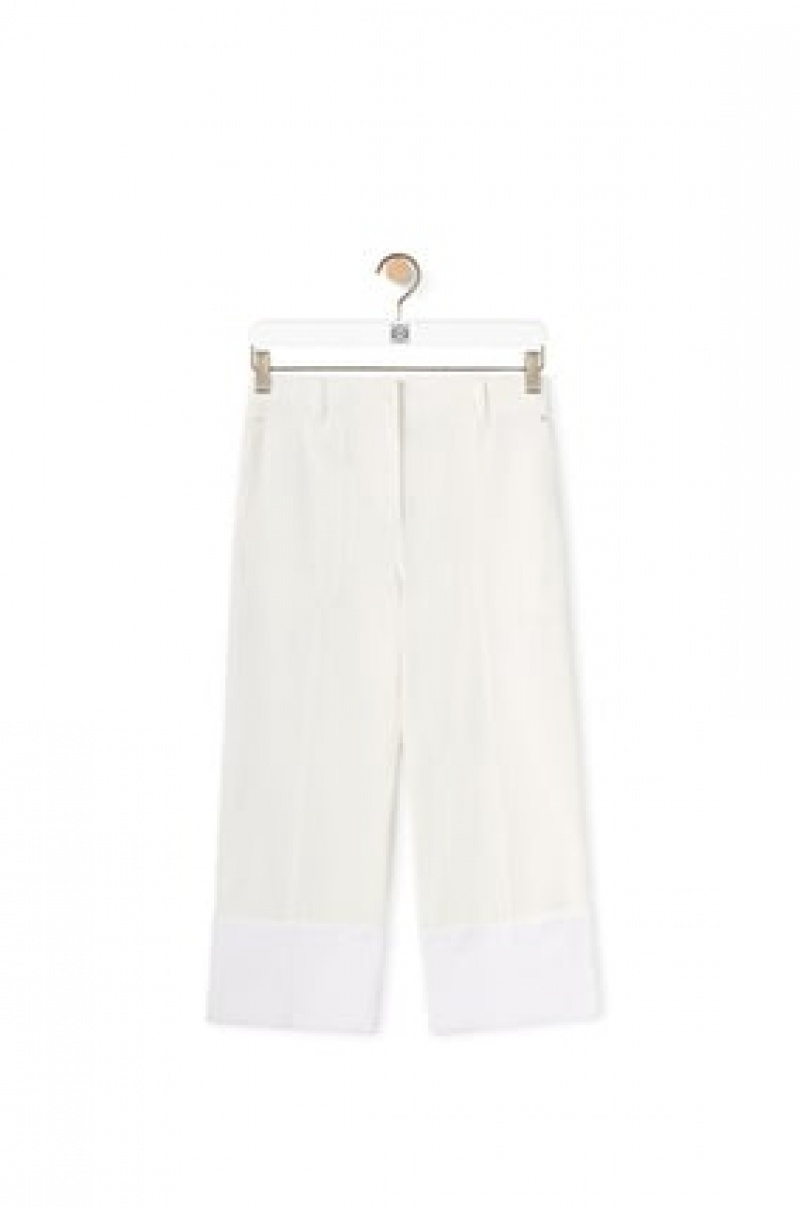 Pantalones Loewe Fisherman trousers in cotton Mujer Blancas | 960GLZTSN