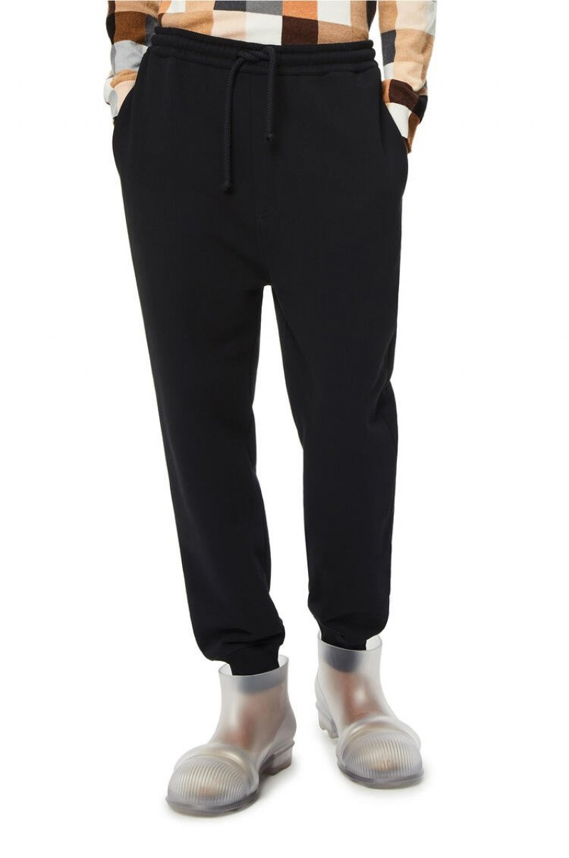 Pantalones Loewe Jogging trousers in cotton Hombre Negras | 205FLQIEO