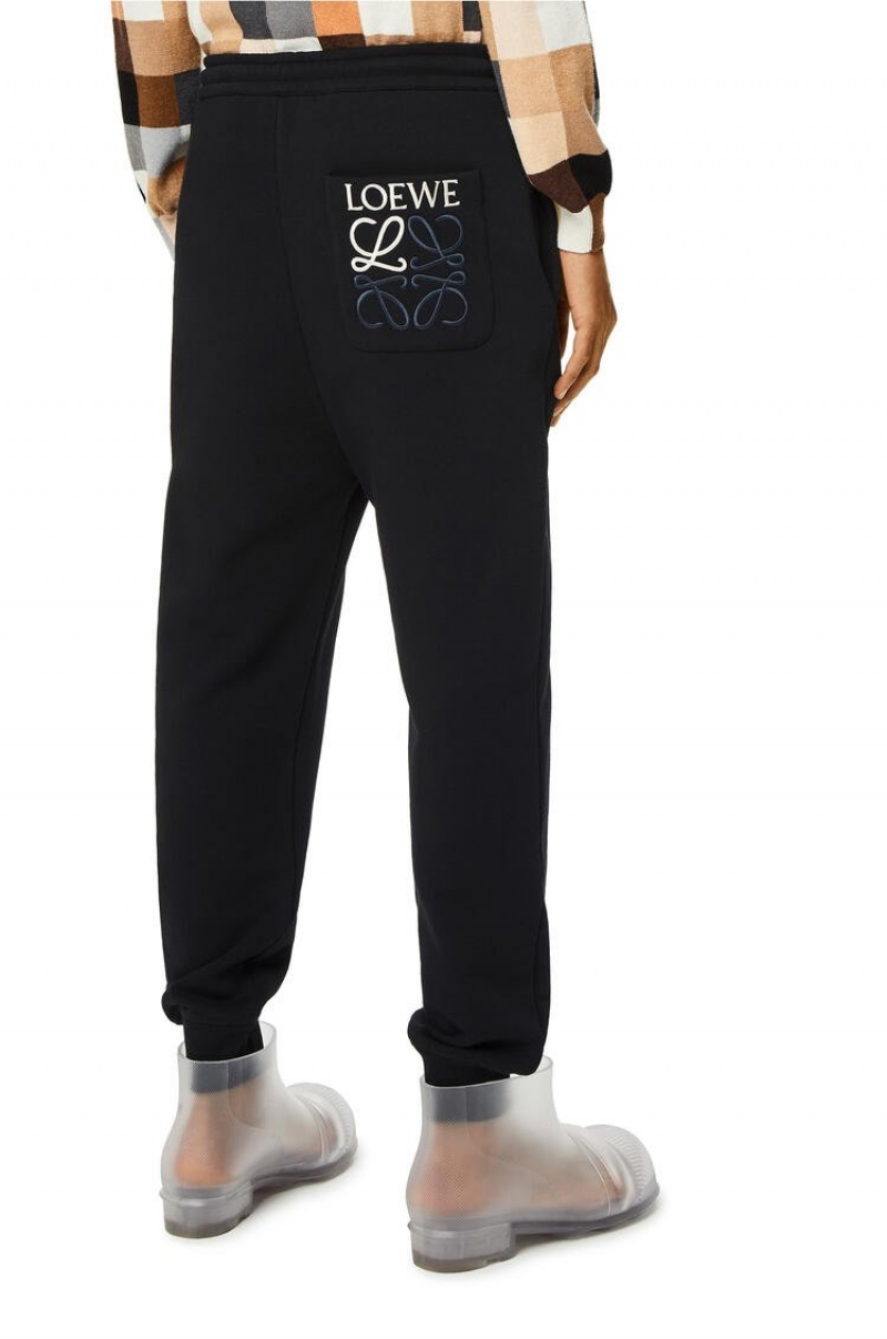 Pantalones Loewe Jogging trousers in cotton Hombre Negras | 205FLQIEO