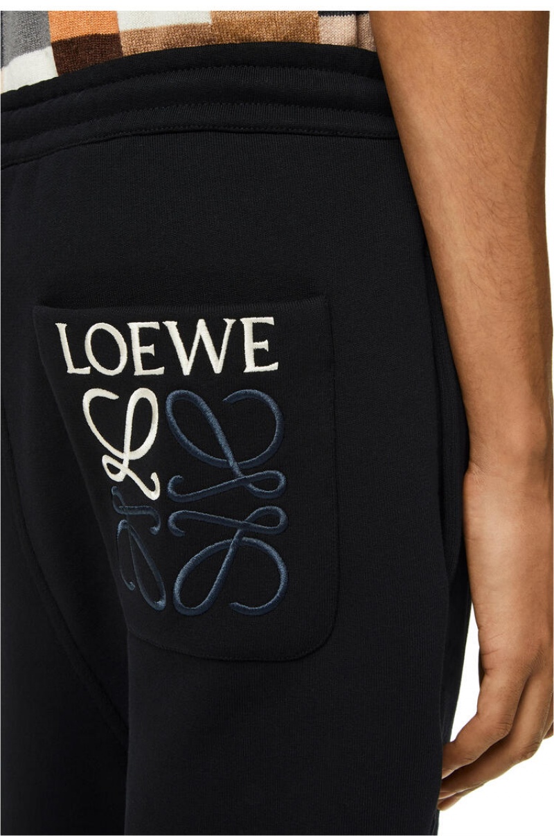 Pantalones Loewe Jogging trousers in cotton Hombre Negras | 205FLQIEO