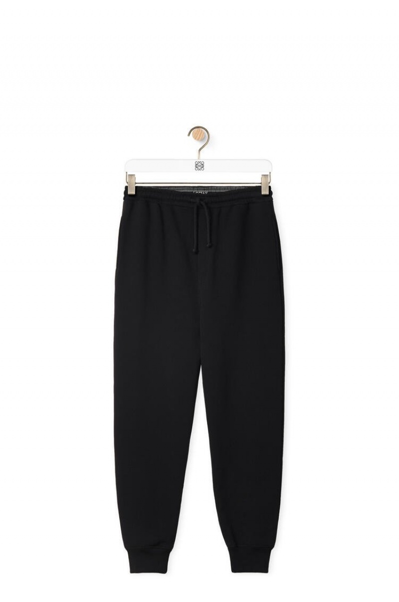 Pantalones Loewe Jogging trousers in cotton Hombre Negras | 205FLQIEO