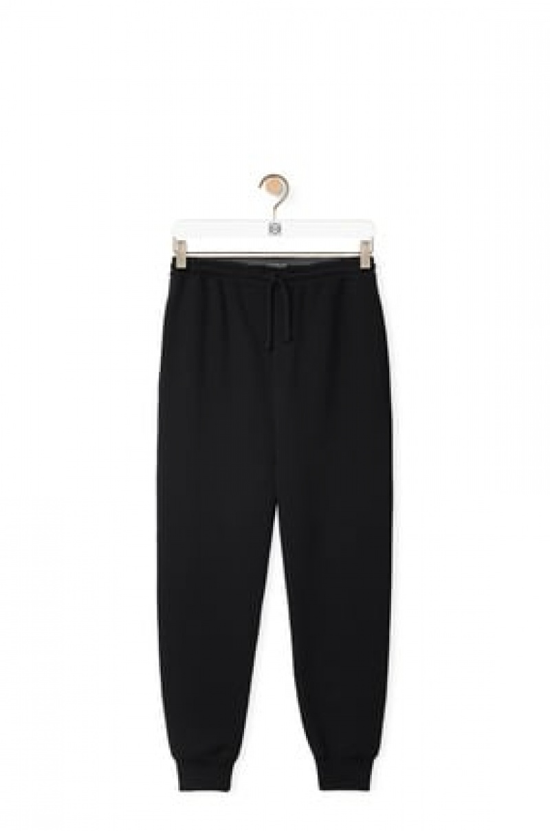 Pantalones Loewe Jogging trousers in cotton Hombre Negras | 205FLQIEO