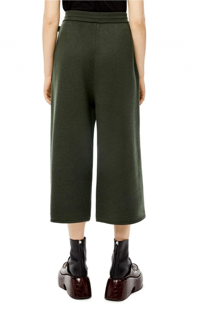 Pantalones Loewe Knit trousers in cashmere Mujer Kaki Verde | 346FJPSWB