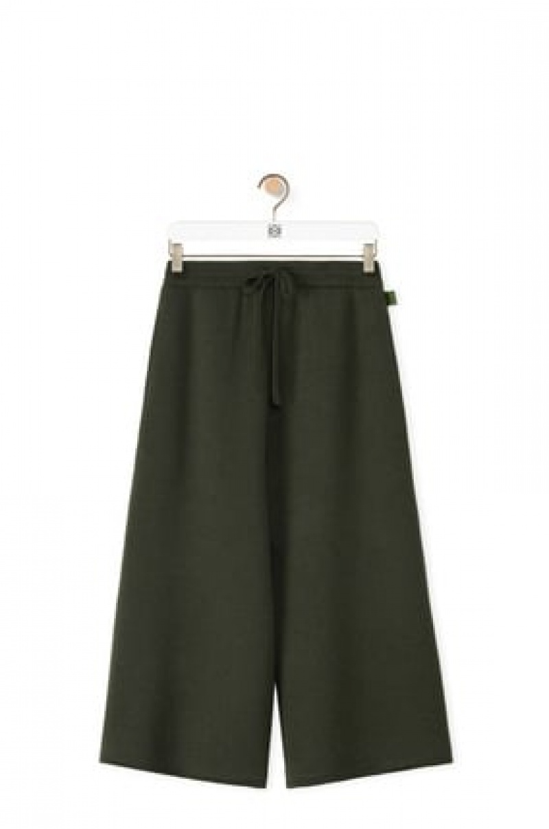 Pantalones Loewe Knit trousers in cashmere Mujer Kaki Verde | 346FJPSWB