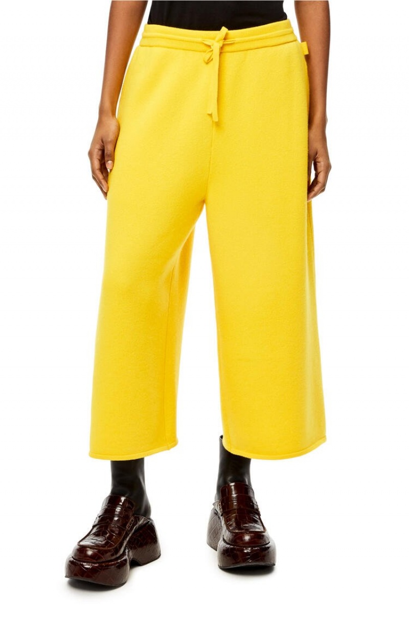 Pantalones Loewe Knit trousers in cashmere Mujer Amarillo | 074IKWYTV