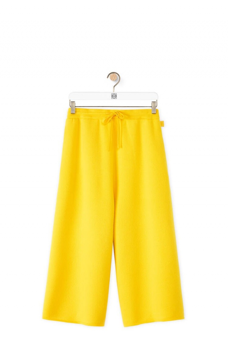 Pantalones Loewe Knit trousers in cashmere Mujer Amarillo | 074IKWYTV