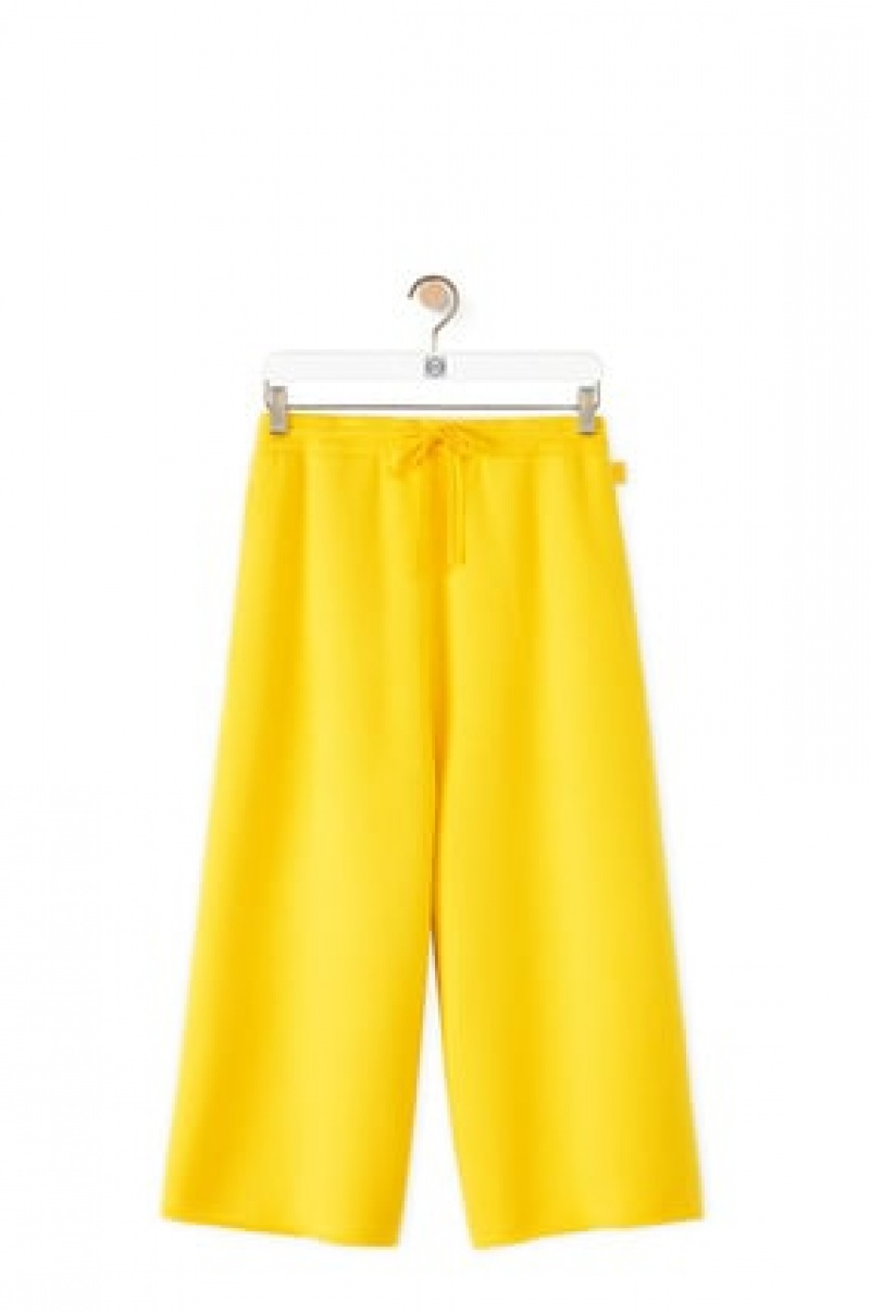 Pantalones Loewe Knit trousers in cashmere Mujer Amarillo | 074IKWYTV