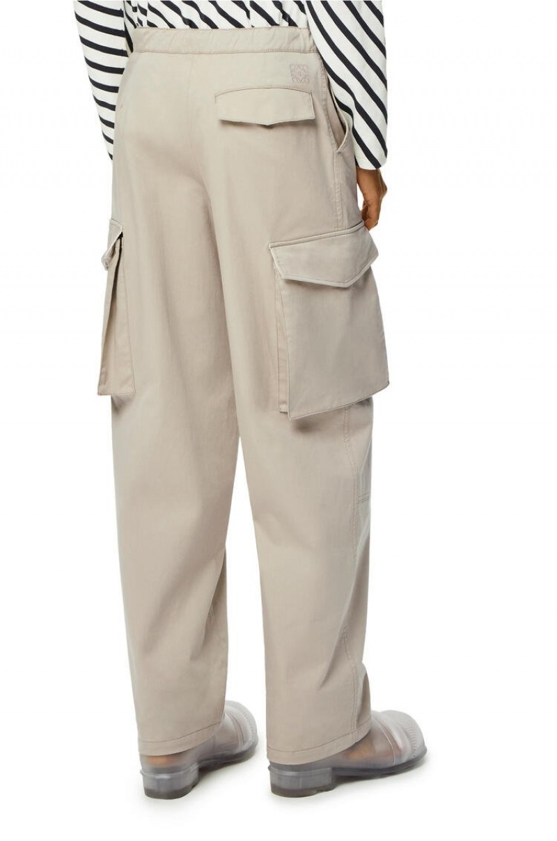 Pantalones Loewe Multi pocket drawstring trousers in cotton Hombre Gris | 308TJALUB