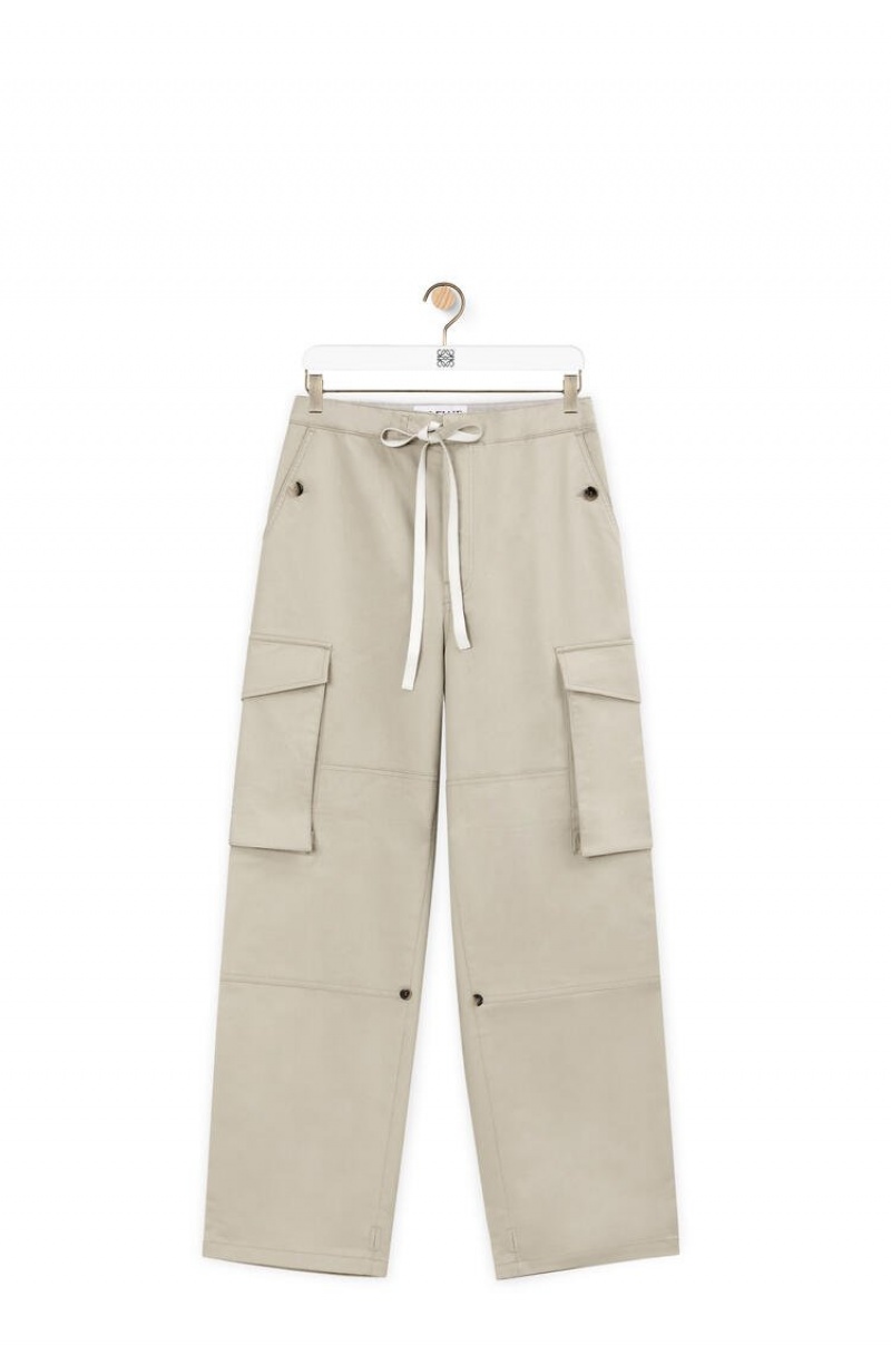 Pantalones Loewe Multi pocket drawstring trousers in cotton Hombre Gris | 308TJALUB