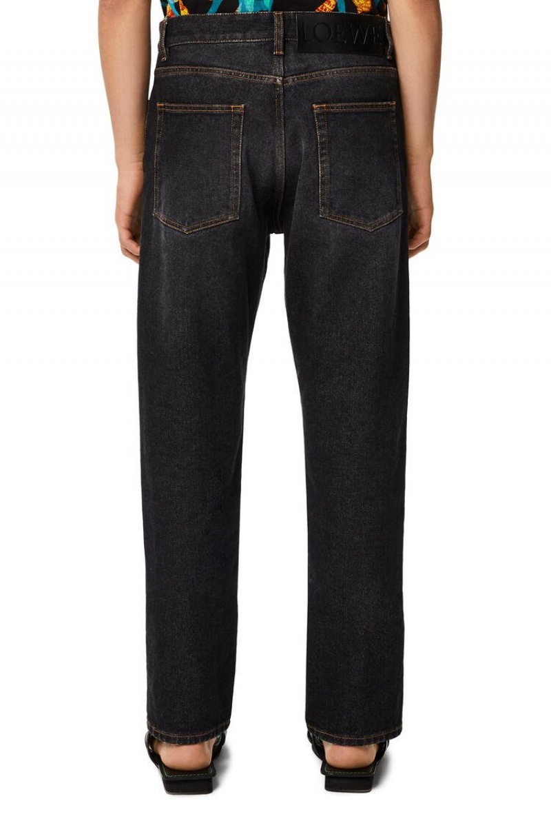 Pantalones Loewe Rainbow patch trousers in denim Hombre Negras | 079YNZMVA