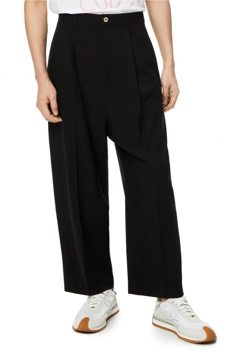 Pantalones Loewe Single pleat trousers in wool Hombre Negras | 764LXUJSA