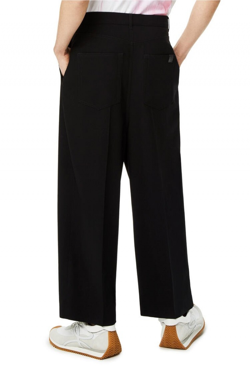 Pantalones Loewe Single pleat trousers in wool Hombre Negras | 764LXUJSA