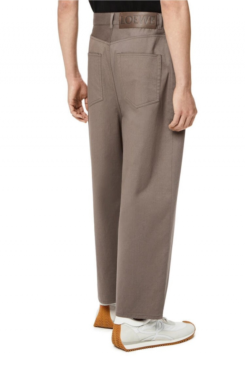 Pantalones Loewe Single pleat trousers in cotton Hombre Iron | 208HRQDPC