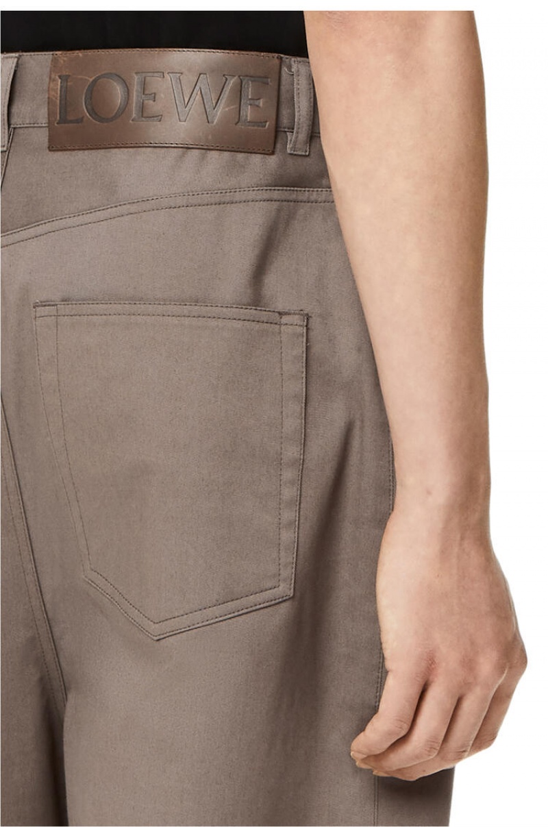 Pantalones Loewe Single pleat trousers in cotton Hombre Iron | 208HRQDPC