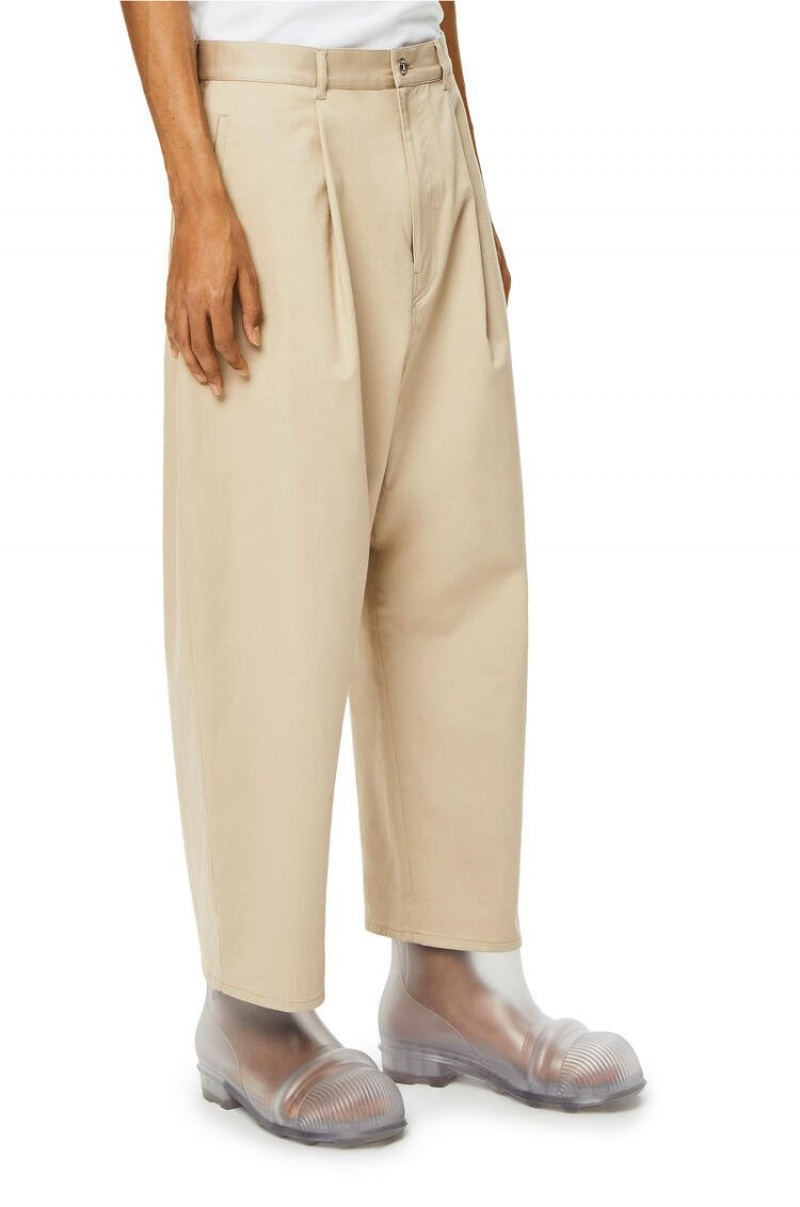 Pantalones Loewe Single pleat trousers in cotton Hombre Gris | 061UJHKOT