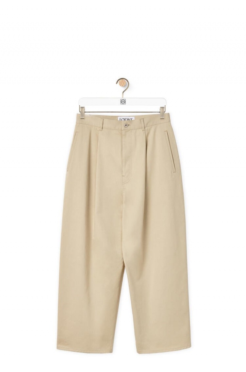 Pantalones Loewe Single pleat trousers in cotton Hombre Gris | 061UJHKOT