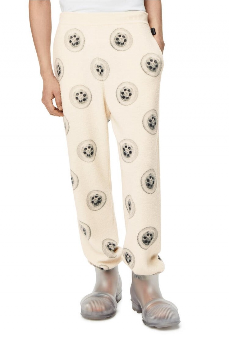 Pantalones Loewe Sinkhole printed joggers in wool Hombre Blancas | 940YLDVBF