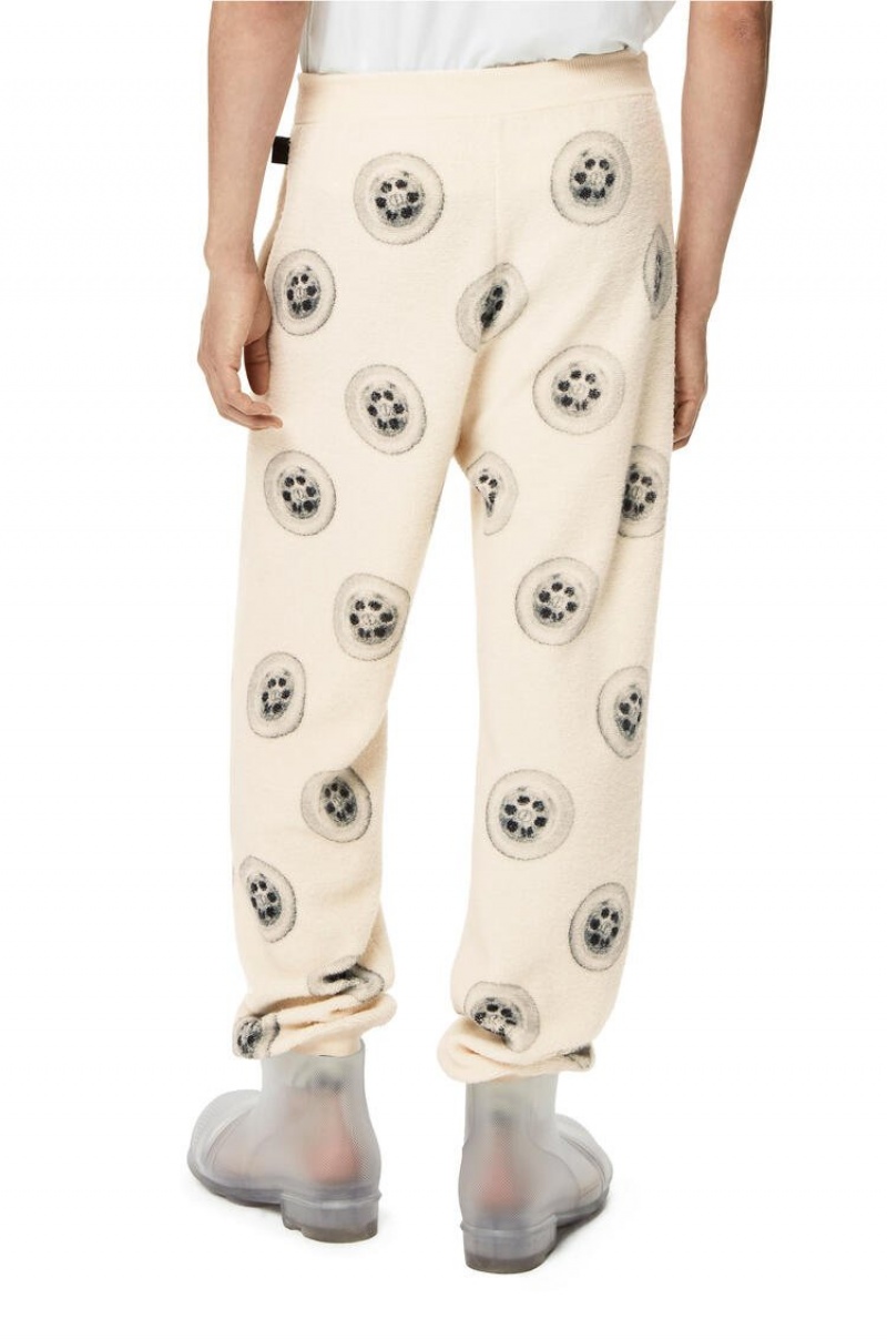 Pantalones Loewe Sinkhole printed joggers in wool Hombre Blancas | 940YLDVBF