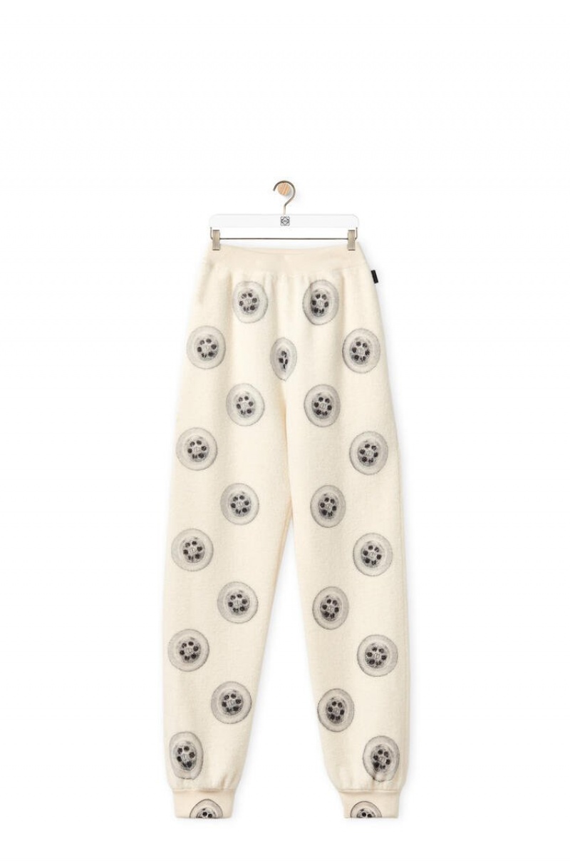 Pantalones Loewe Sinkhole printed joggers in wool Hombre Blancas | 940YLDVBF