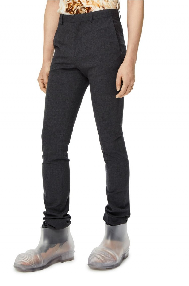 Pantalones Loewe Tailored skinny trousers in wool Hombre Charcoal | 439YBAZWX